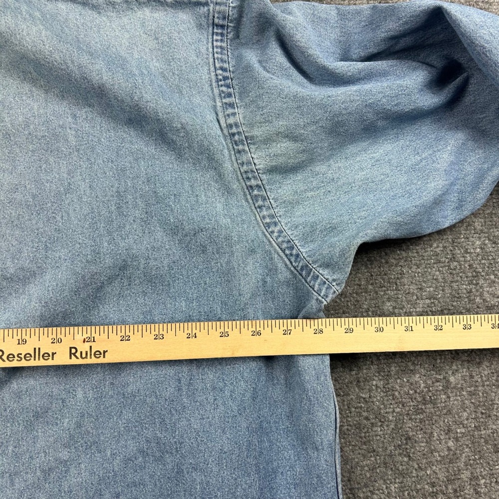 Ralph Lauren Denim Shirt Mens XXL Blue Big Shirt Long Sleeve Button Down Cotton - Picture 8 of 9